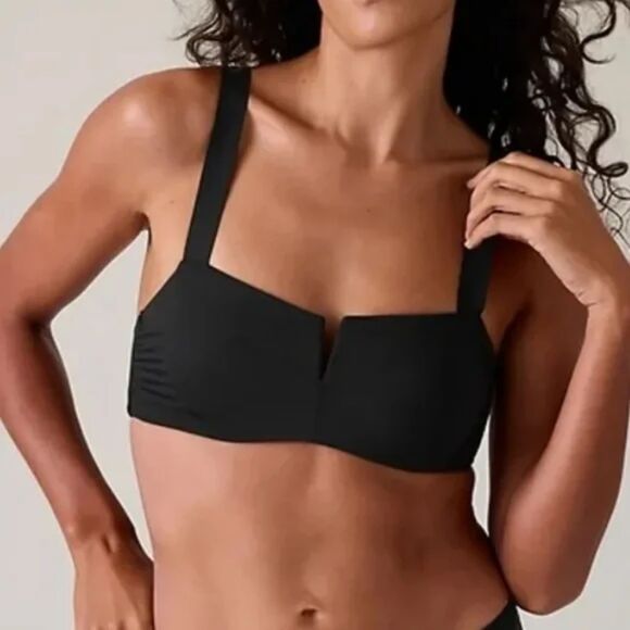 Athleta Other - Athleta Square Neck V Bra Cup Bikini Top Black 36B/C Underwire Swimsuit